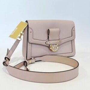 Michael Kors Jessie Medium Flap Shoulder Satchel Bag in Soft Pink